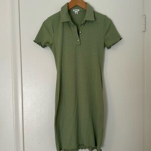 Wild Meadow Women's Short Sleeve Ribbed Knit Polo Dress